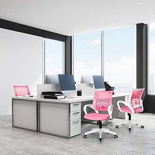 NEO CHAIR Office Desk Computer Chair Ergonomic Mesh Gaming Mid Back Seat with Comfy Lumbar Support Adjustable Height Swivel for Home Task (Black)