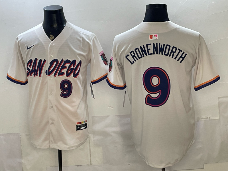 Men's San Diego Padres Jake Cronenworth #9 Cream Replica Player Jersey