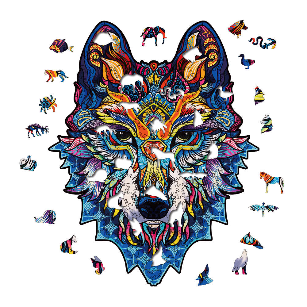 Animal Wooden Puzzle-Lovely wolf