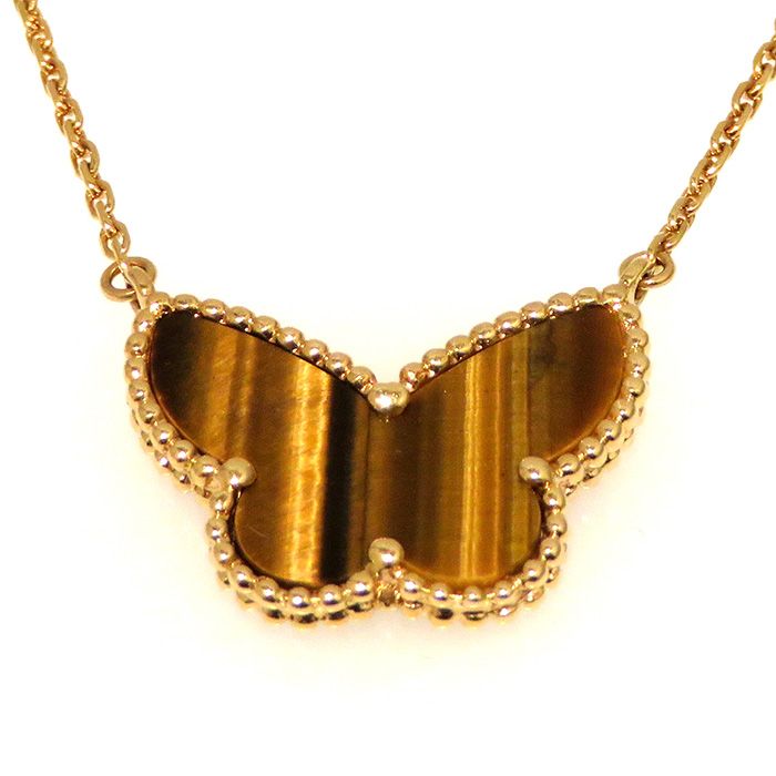Van Cleef & Arpels Lucky Alhambra Papillon Necklace 18K Yellow Gold