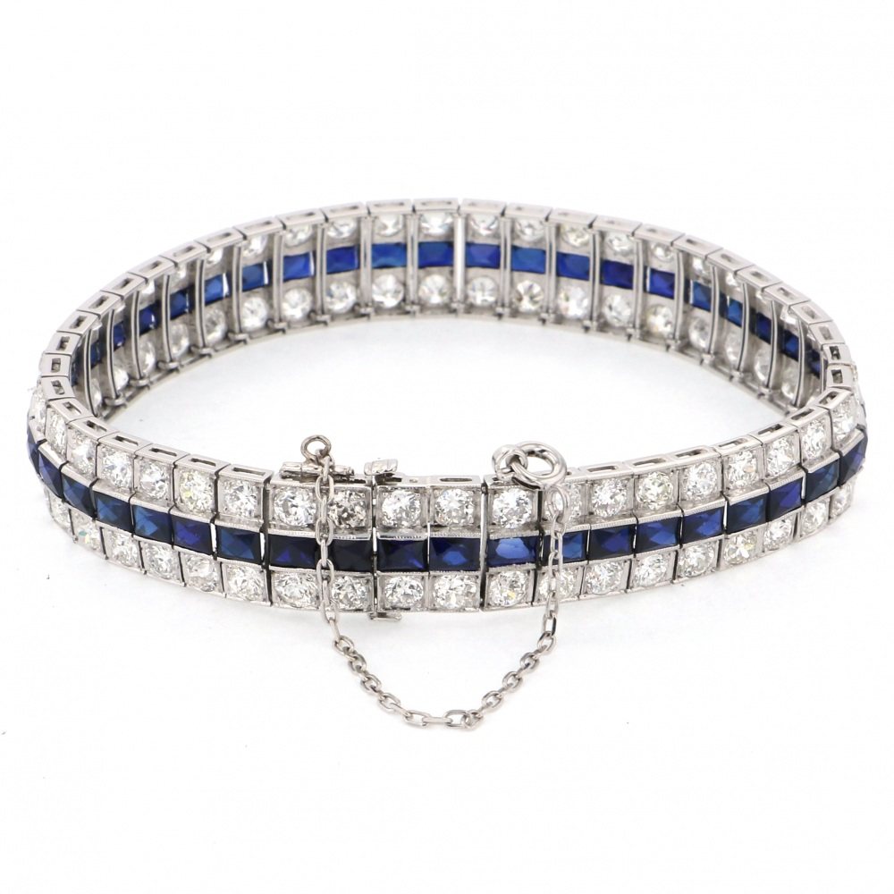 Van Cleef & Arpels Platinum Sapphire Bracelet PT950