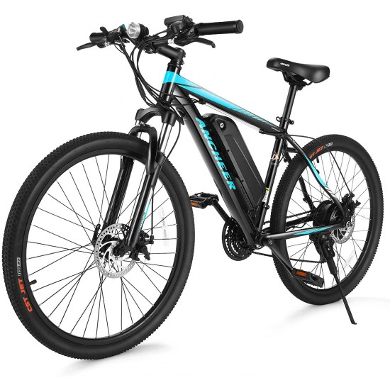 Electric Bike Electric Mountain Bike 350W Ebike 26” Electric Bicycle, 20MPH Adults Ebike with Removable 7.8/10.4Ah Battery, Professional 21 Speed Gears