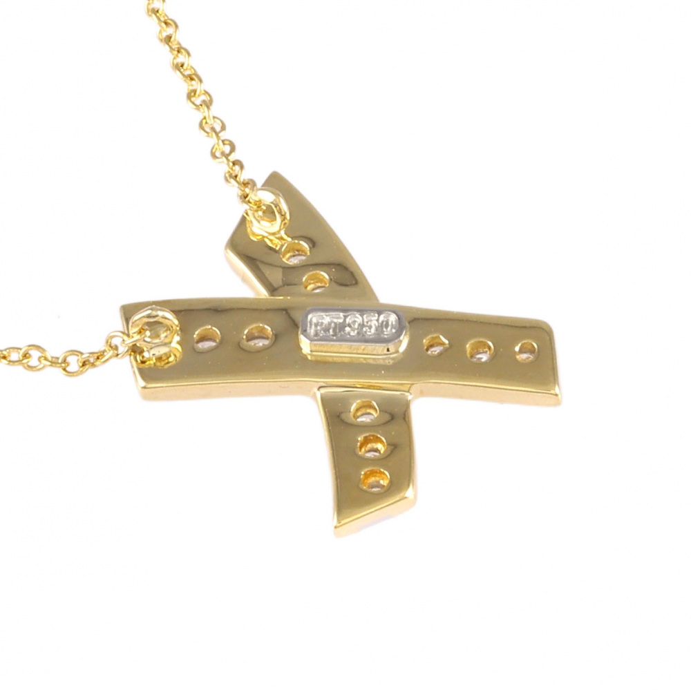 Tiffany & Co. Paloma Picasso Love and Kiss Necklace Platinum & 18K Yellow Gold Diamond