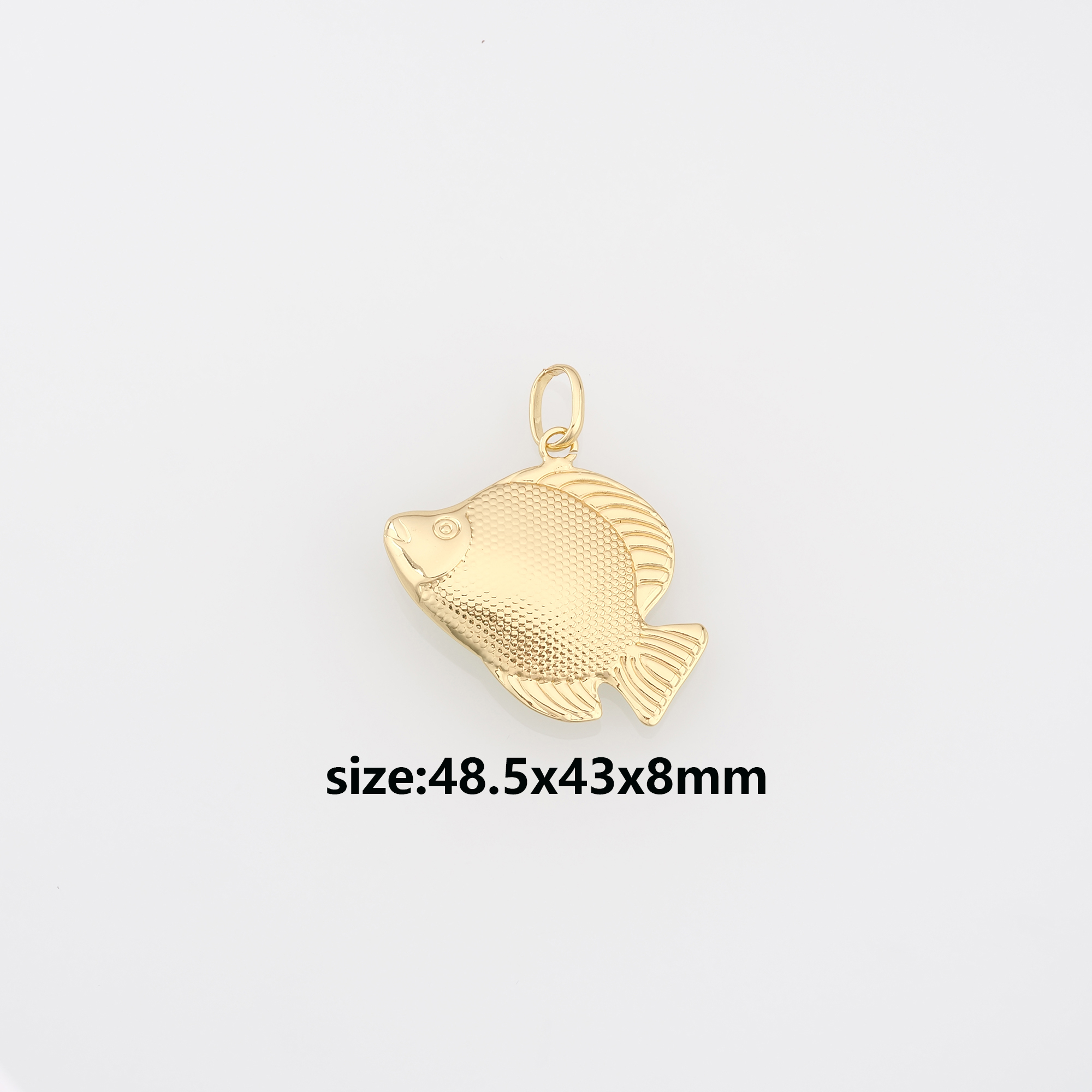 18K Gold Filled Fish Pendant,Ocean Charm Earrings Necklace for DIY Jewelry Making Supply