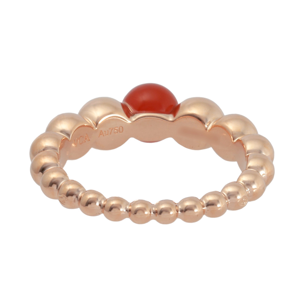 Van Cleef & Arpels Perlet Kruul Variations Ring 18K Rose Gold Carnelian VCARO63F00