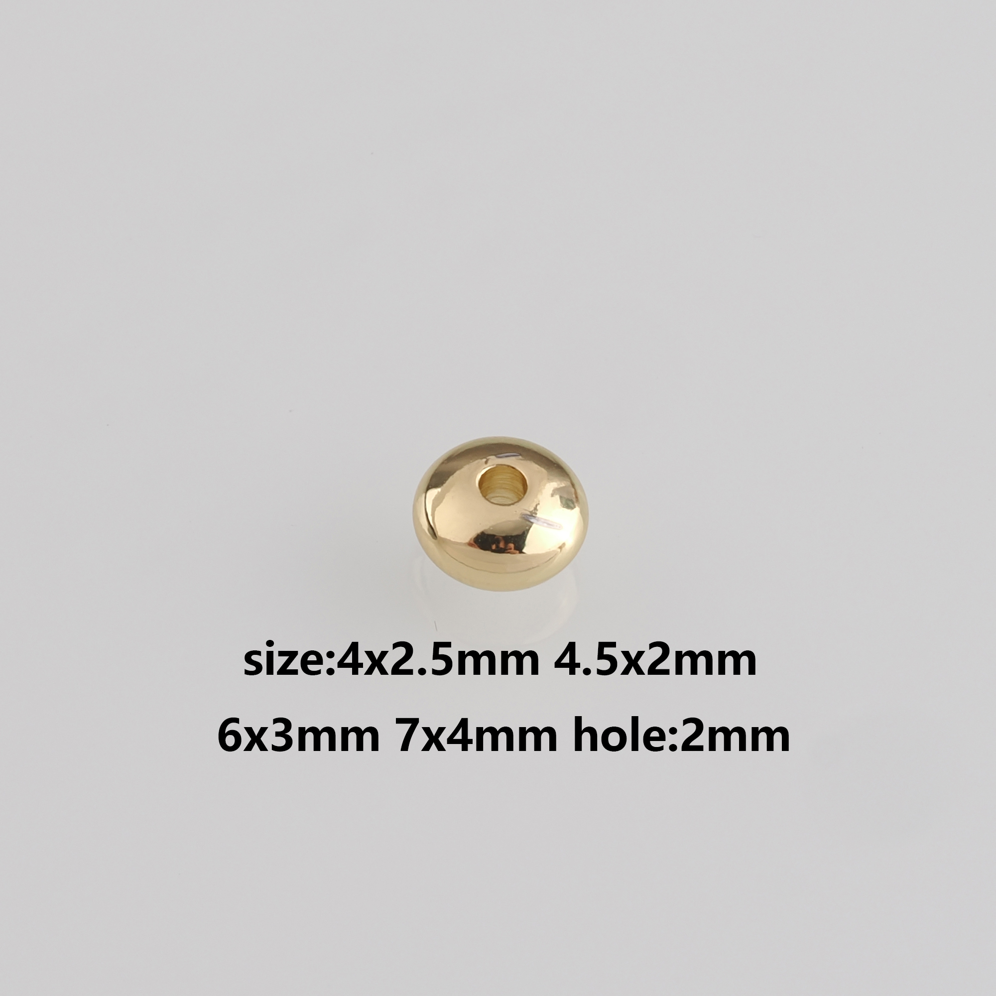 50Pcs 18K Gold Filled Round Flat Spacer Beads,Dainty Round Spacer Beads,DIY Jewelry Making Supply