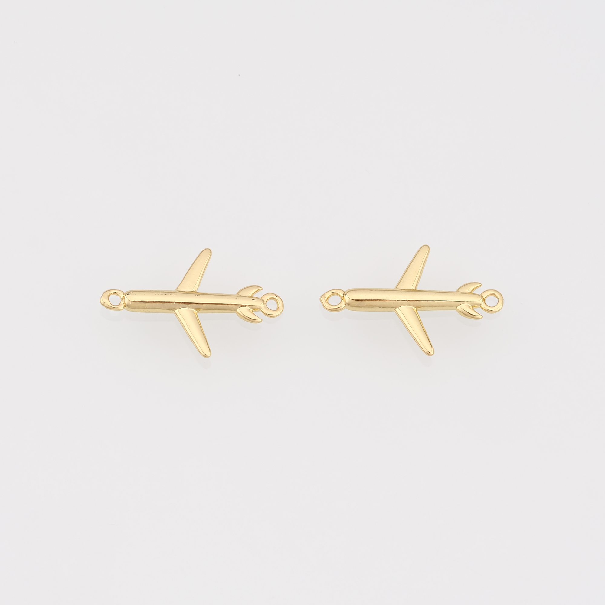 18K Gold Filled Airplane Connector,Dainty Airplane Charm Necklace Bracelet for DIY Jewelry Making Supply