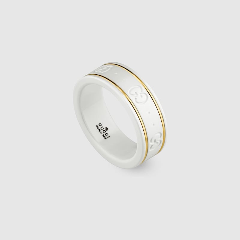 Gucci Icon Ring With Yellow Gold Interlocking G White