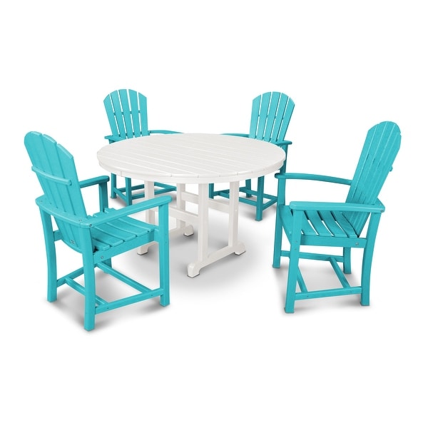 POLYWOOD Palm Coast 5Piece Round Farmhouse Dining Set