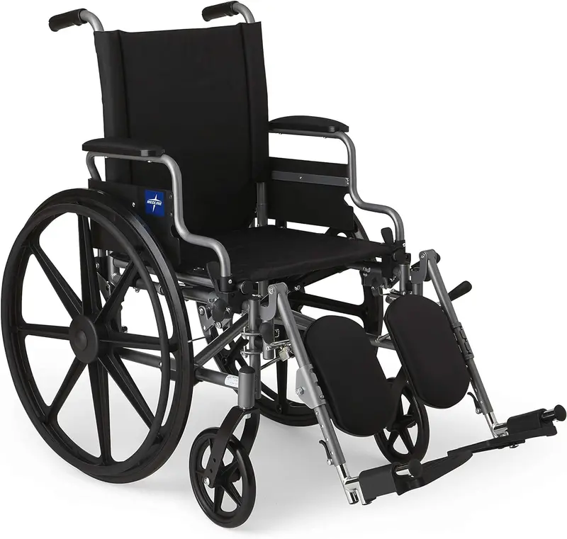 Ultra-Light Mobility Wheelchair – Adjustable Elevating Leg Rests & Swing-Away Desk Arms