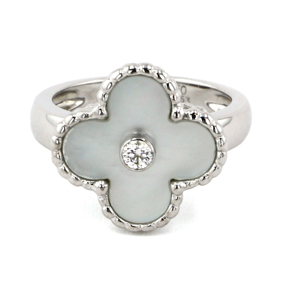 Van Cleef & Arpels Vintage Alhambra Ring 18K White Gold