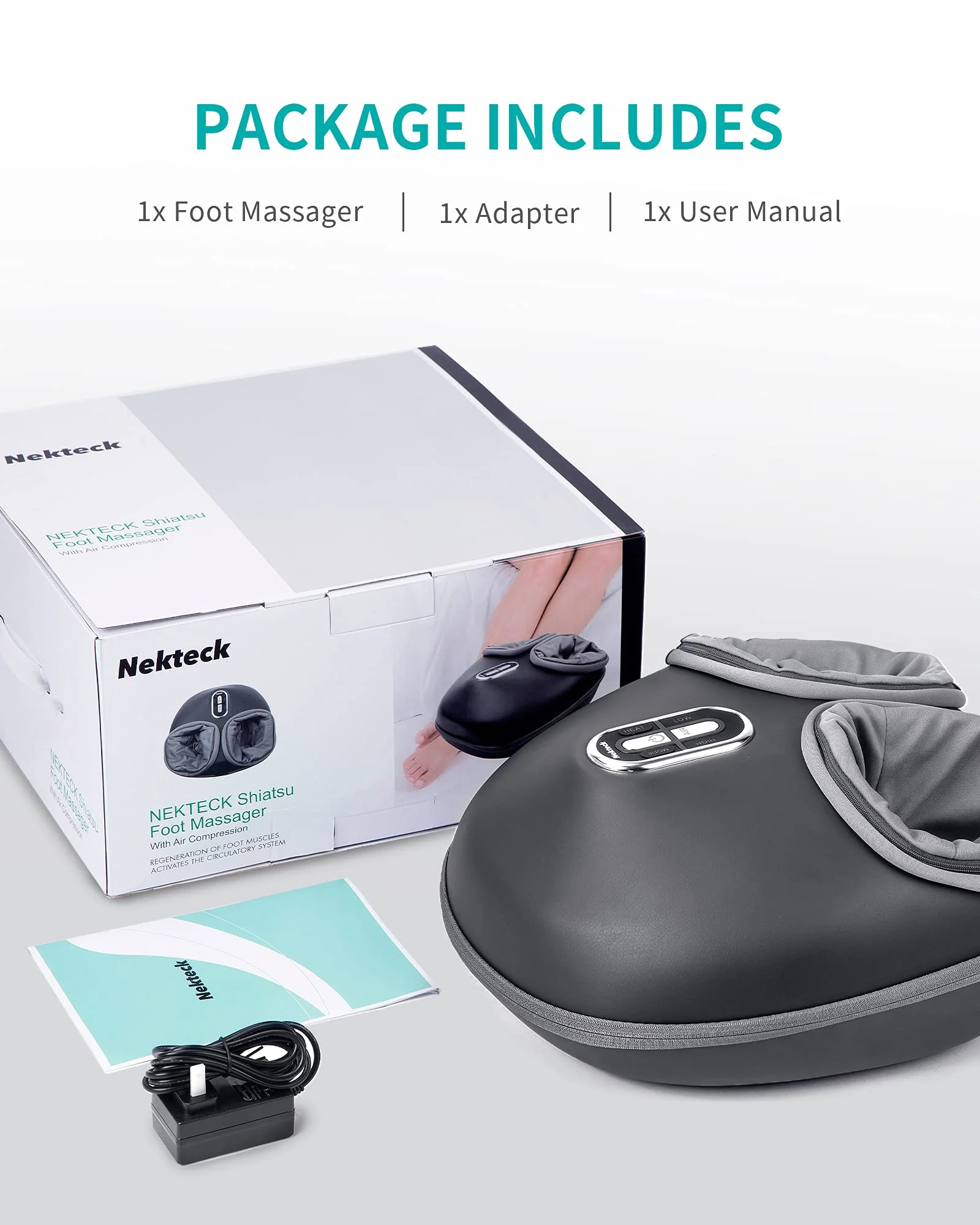 Nekteck Shiatsu Foot Massager Machine with Soothing Heat