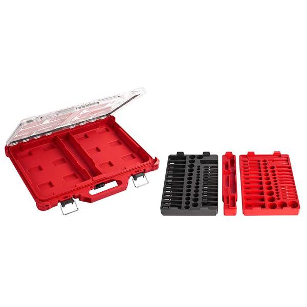 Milwaukee 48-22-9486 1/4′′-3/8′′ Ratchet Socket Set w/ PACKOUT Case – 106pc