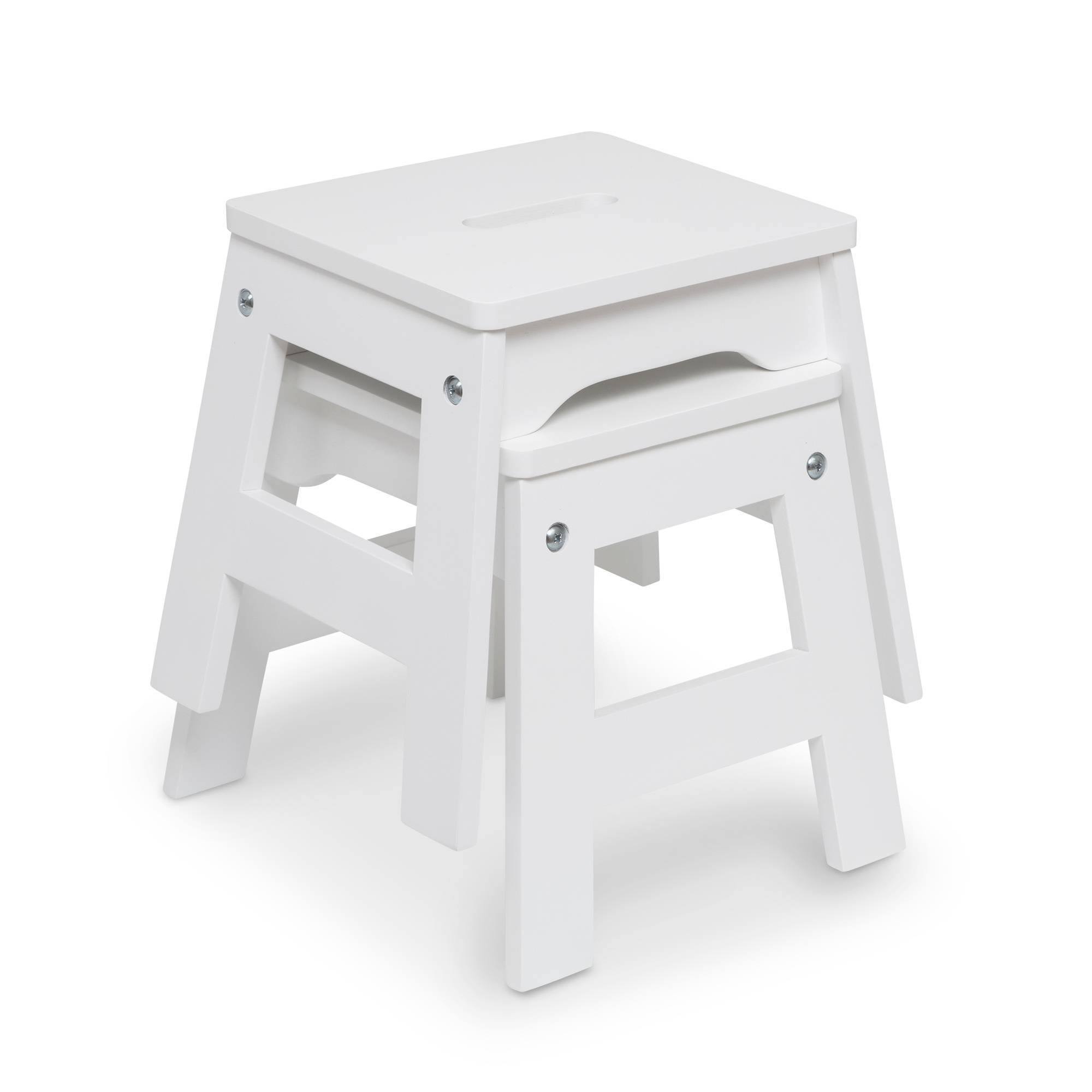 Melissa u0026 Doug Wooden Stools - Set of 2 - White