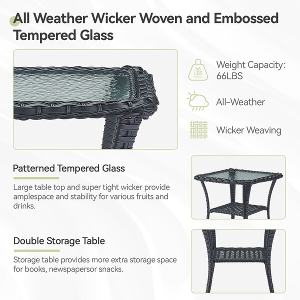 Pocassy Patio Swivel Rocker Chairs with Side Table