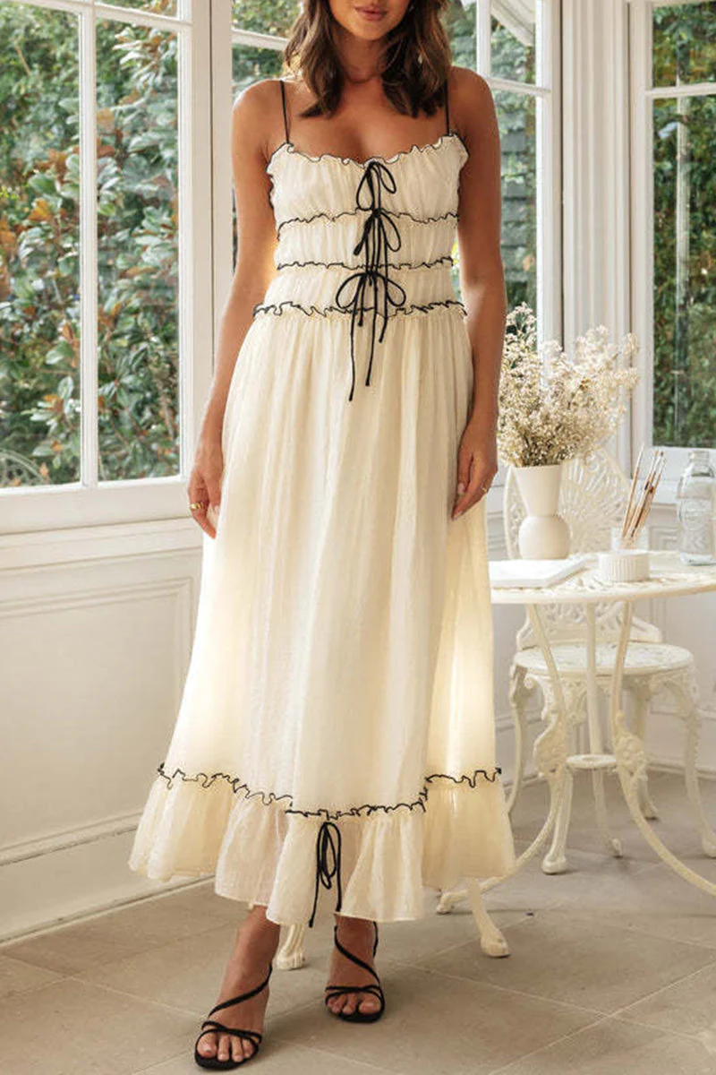 Backless U Neck Sling Maxi DressClistos