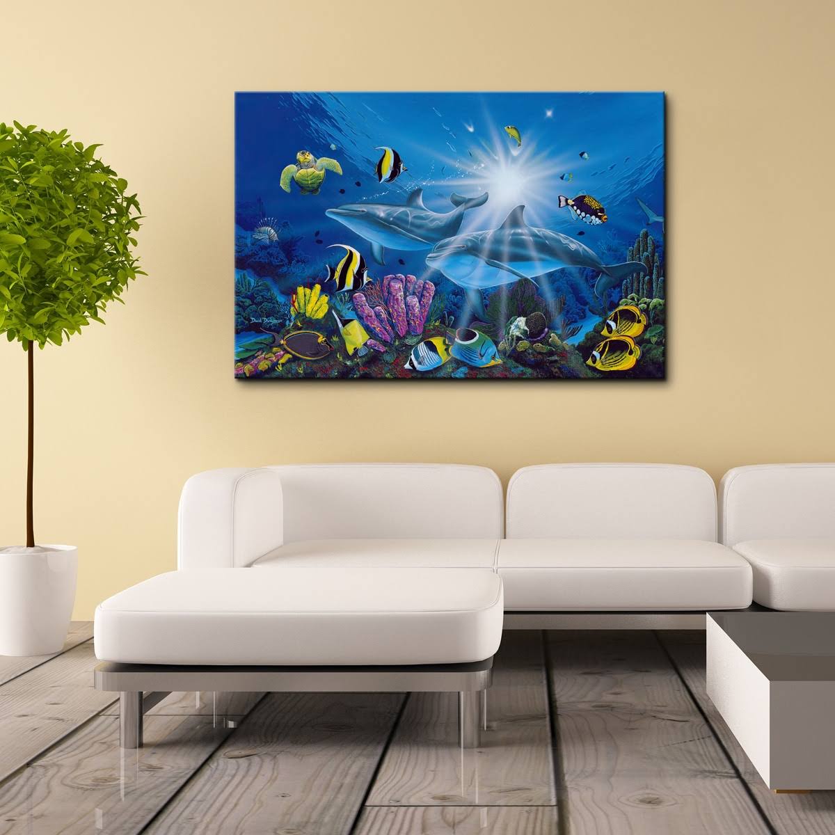 David Dunleavy &Ocean Friends& Canvas Wall AR - 40x22 W x 30x22 H
