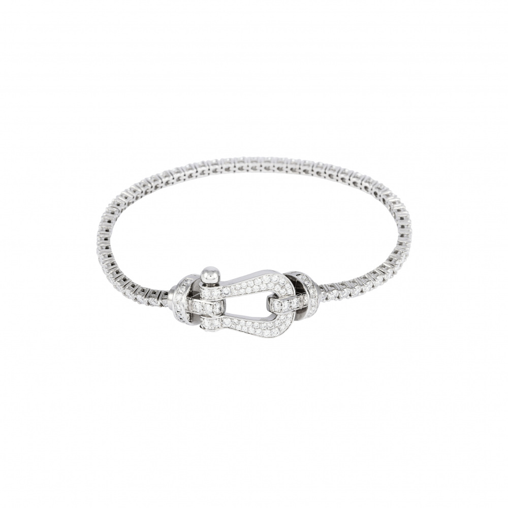 FRED Force 10 Lm Full Diamond Bracelet 18K White Gold