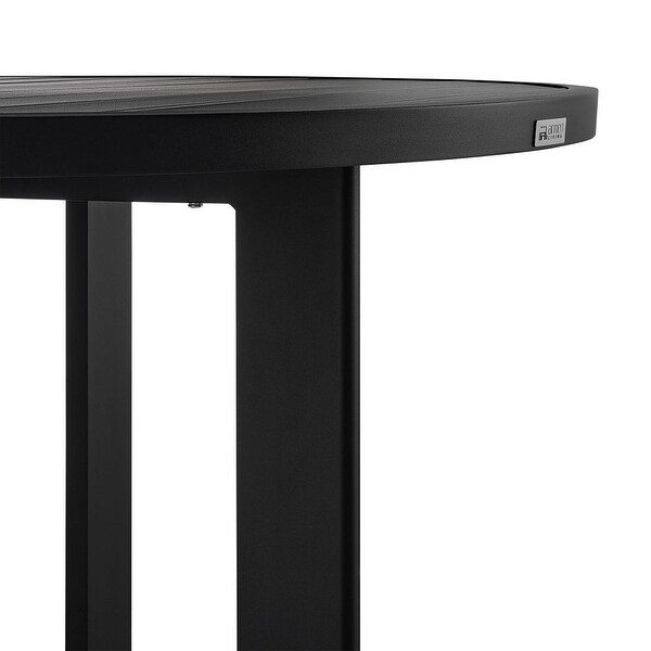 48 Inch Patio Dining Table,Aluminum Frame and Round Tabletop,Black