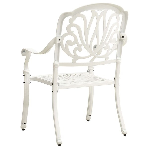 vidaXL Patio Chairs 2 pcs Cast Aluminum White