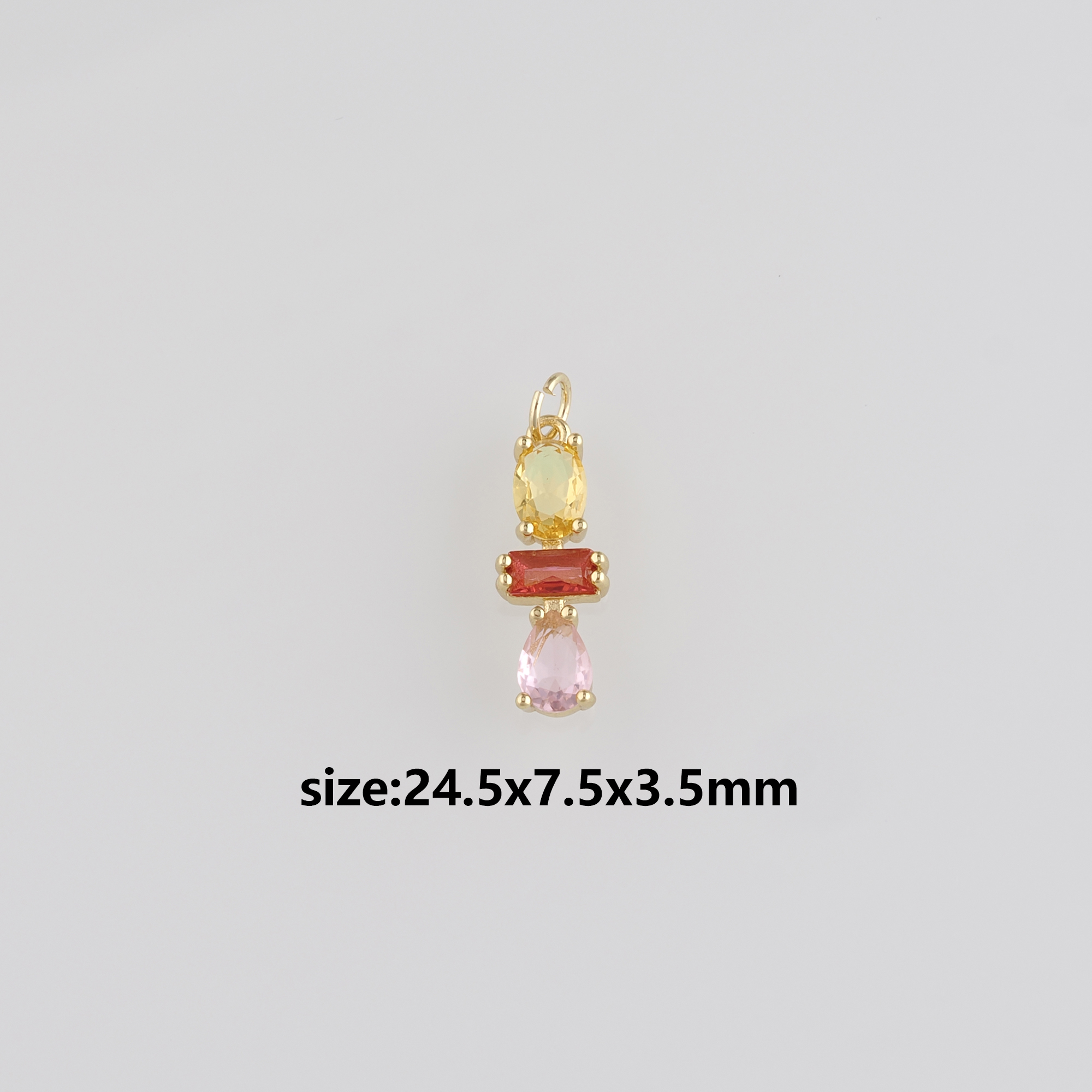 18K Gold Filled Teardrop Pendant,Crystal Water Drop Charm Earrings Necklace for DIY Jewelry Making Supply