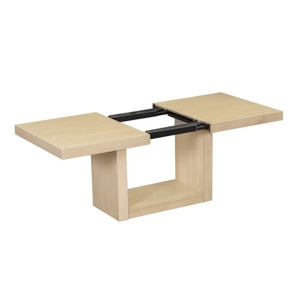 Extendable Dining Table Set with Removable Leaf,4 Upholstered Chair