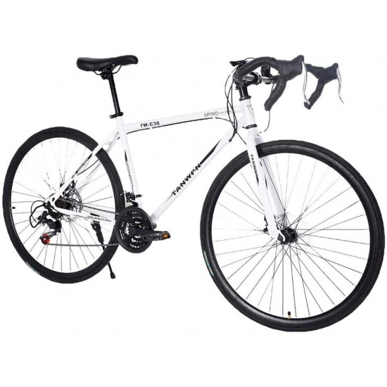 26ins Aluminum Full Suspension Road Bike 3 Spoke Aluminum Wheels 21 Speed Disc Brakes, 700c