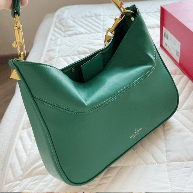 Valentino Locò Shoulder Bag Green 11 Inches