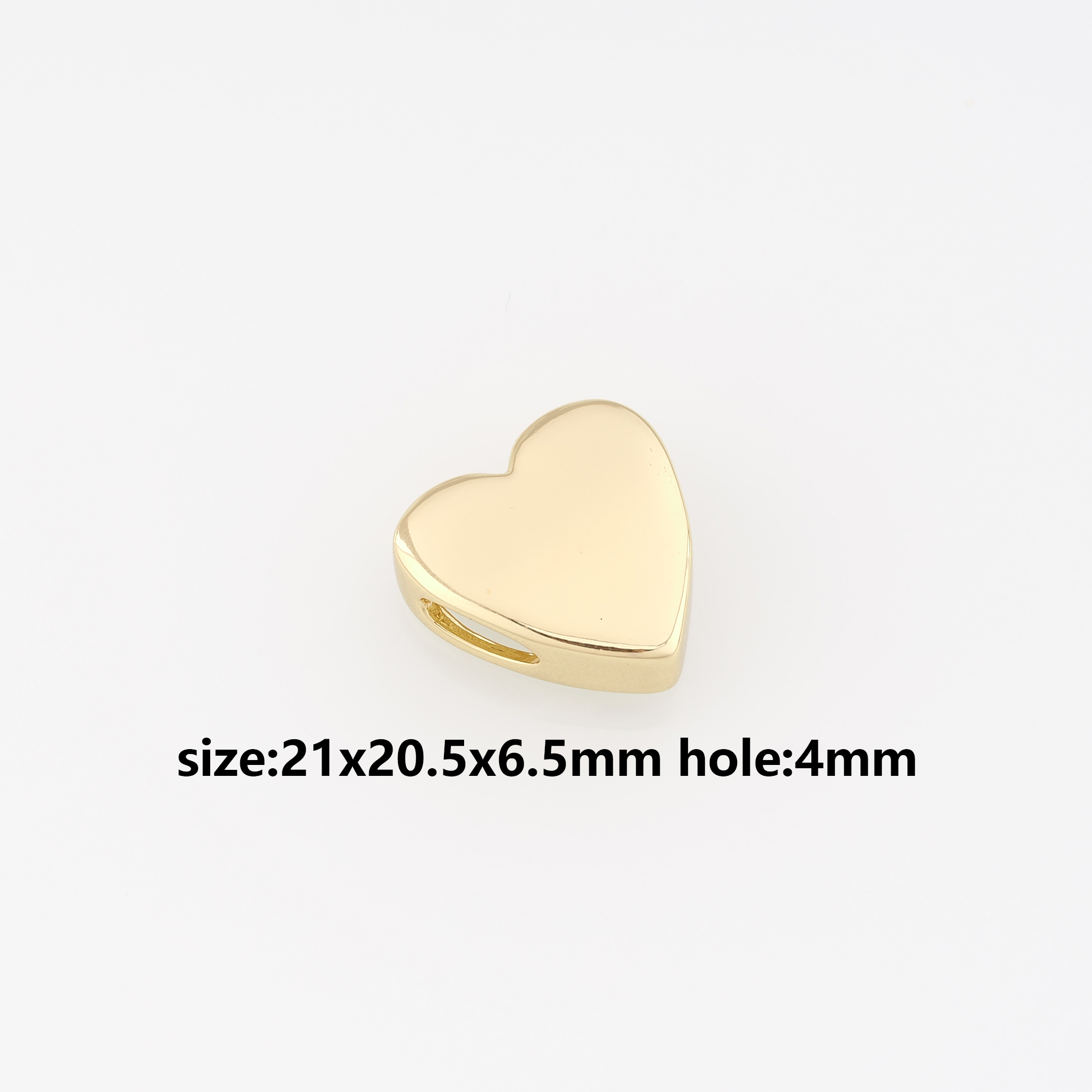 18K Gold Filled Heart Spacer Beads,Heart Bead for Bracelet Jewelry Necklace Making Supply