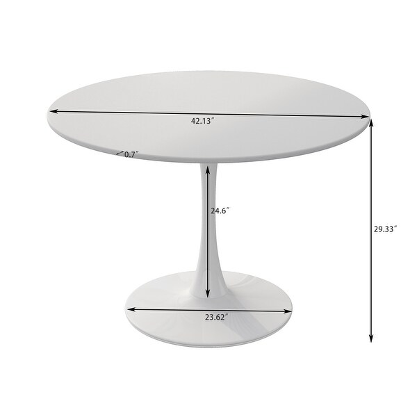 Modern 42 in. Round Dining Table with Round MDF Table Top,Metal Base