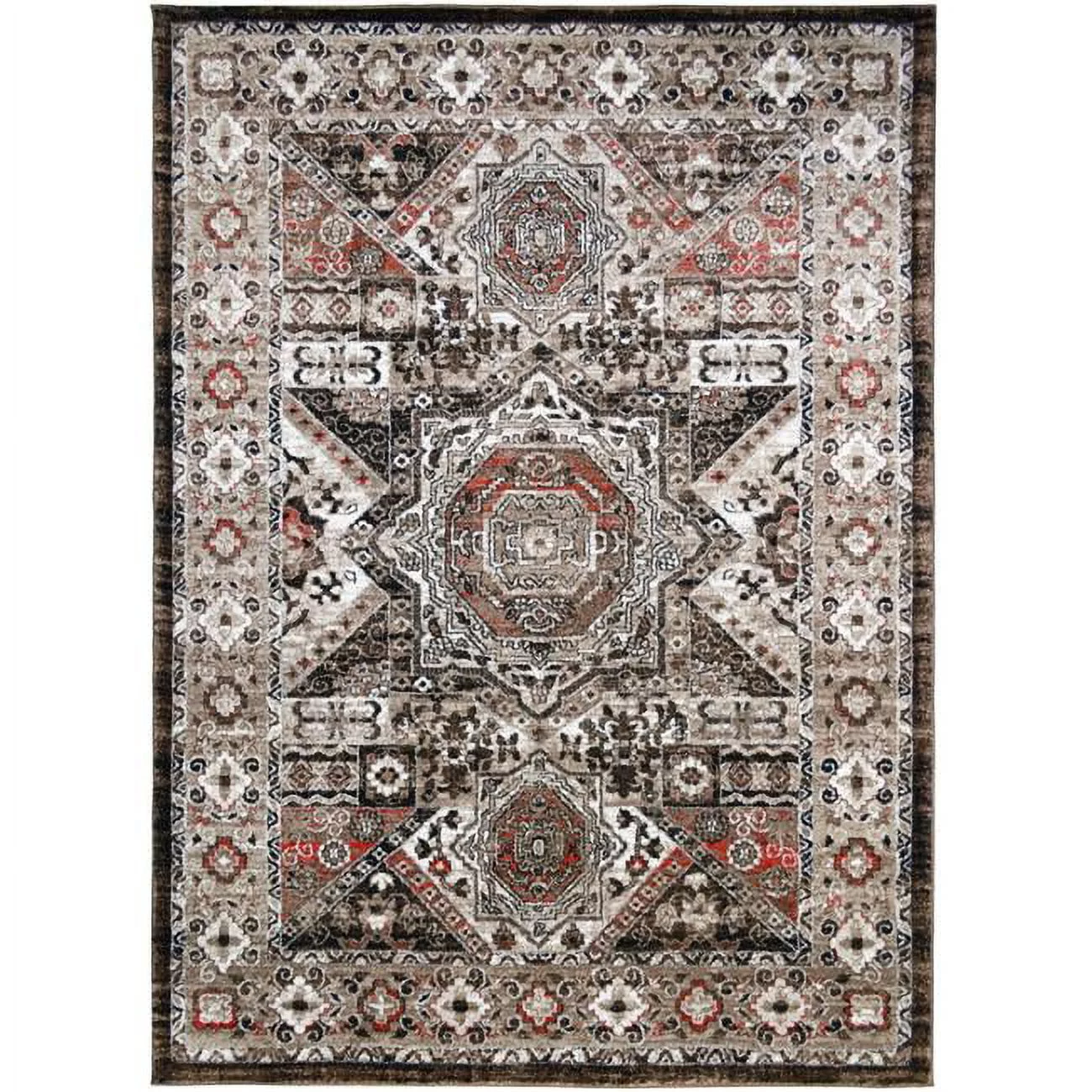 Mayberry Rug TC9738 8X10 7 ft. 10 in. x 9 ft. 10 in. Tacoma Kershaw Area Rug, Brown