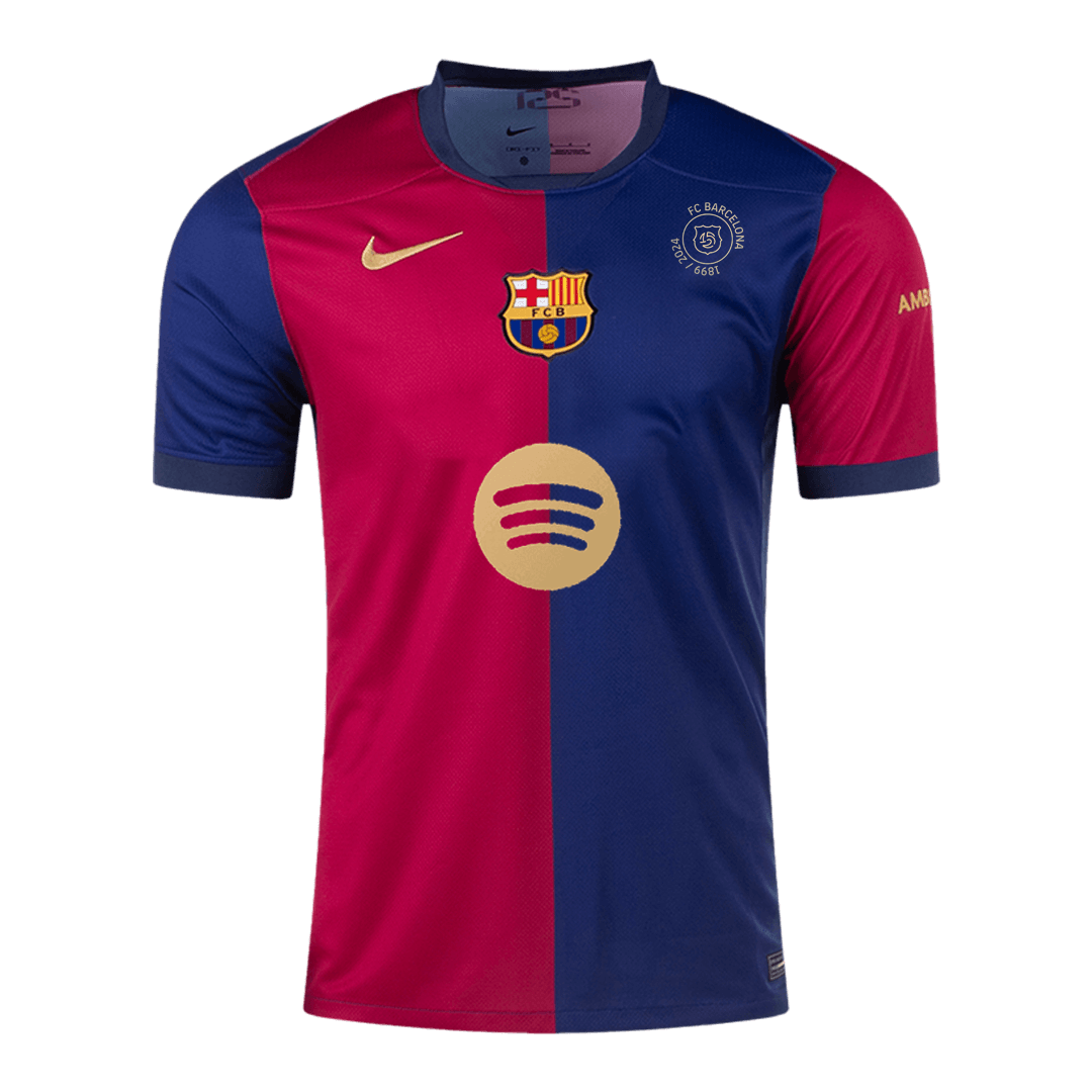Barcelona Home Soccer Jersey -125th Anniversary (Spotify Logo Without Text)