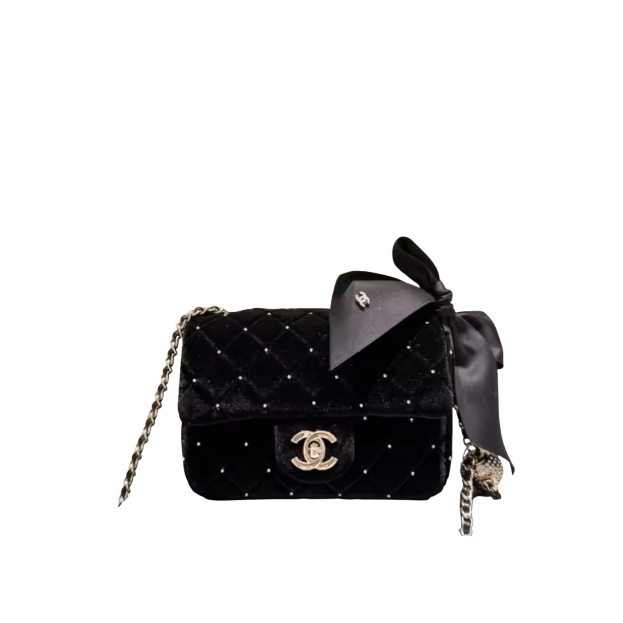Chanel Mini Pearl Super Black Bag 17cm/6in