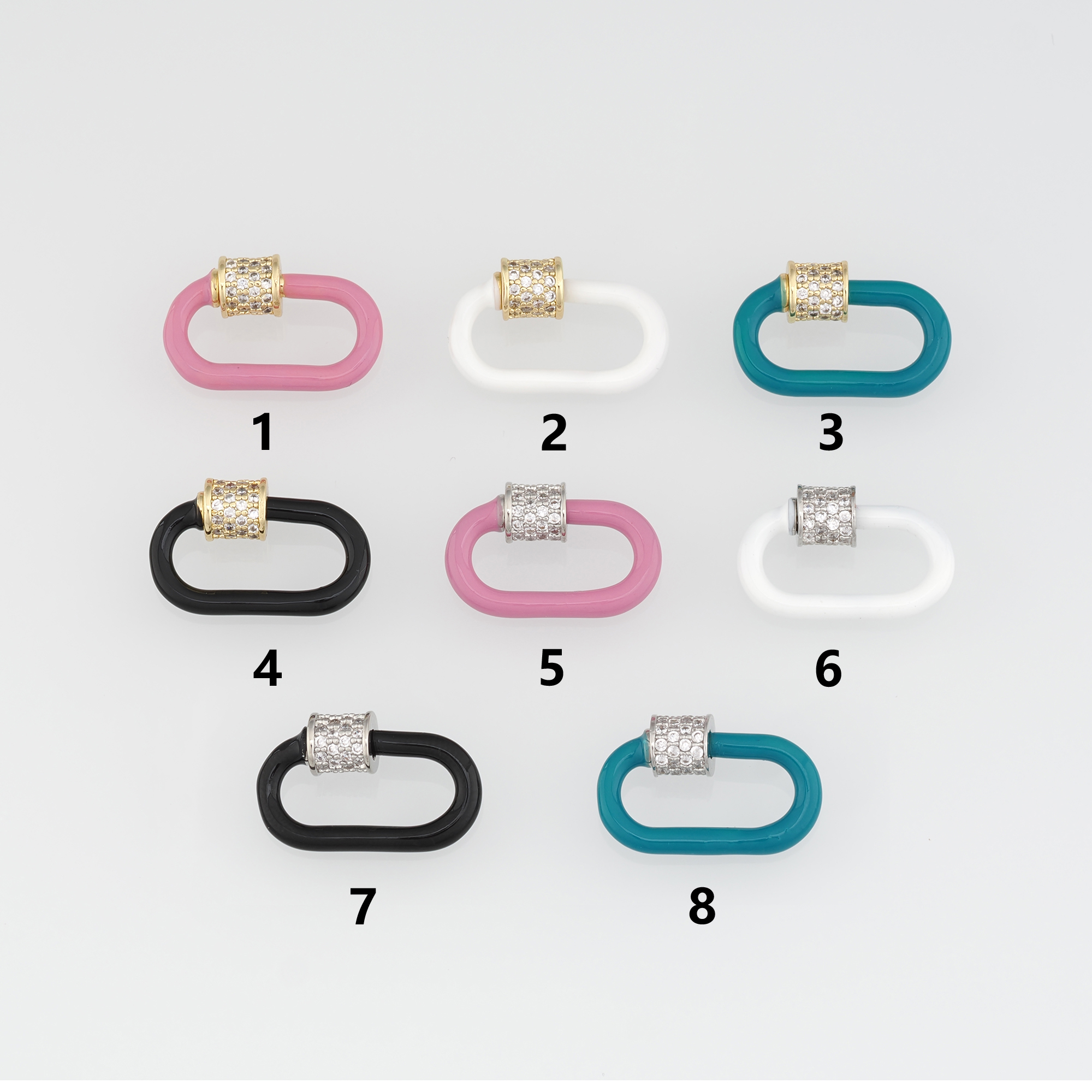 18K Gold Filled Oval Carabiner Clips,Dainty Screw Clasp Lock for DIY Jewelry Finding Necklace Bracelet