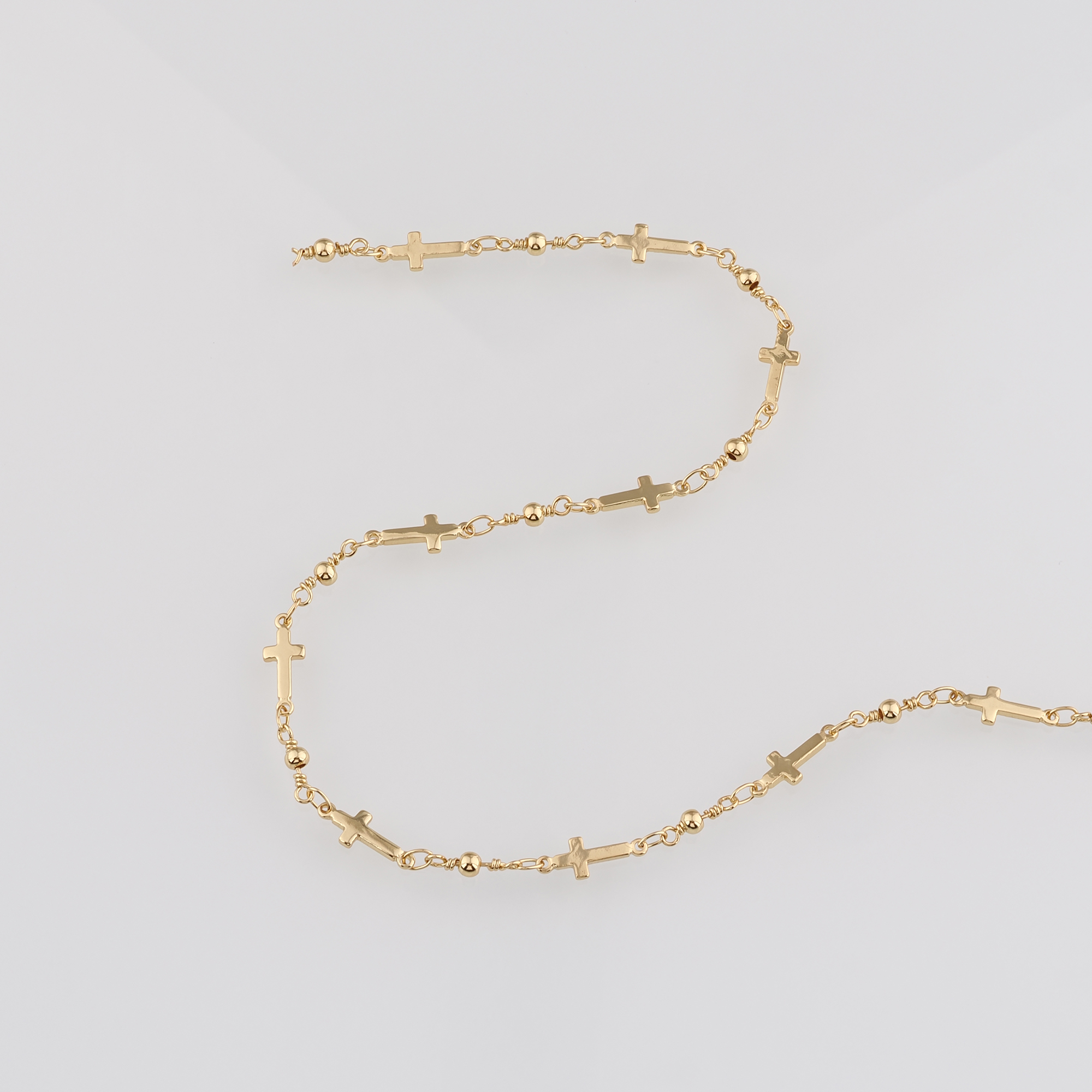 18K Gold Filled Cross Chain Necklace,Dainty Link Chain,Gold  Chain Necklace for DIY Jewelry Making Supply