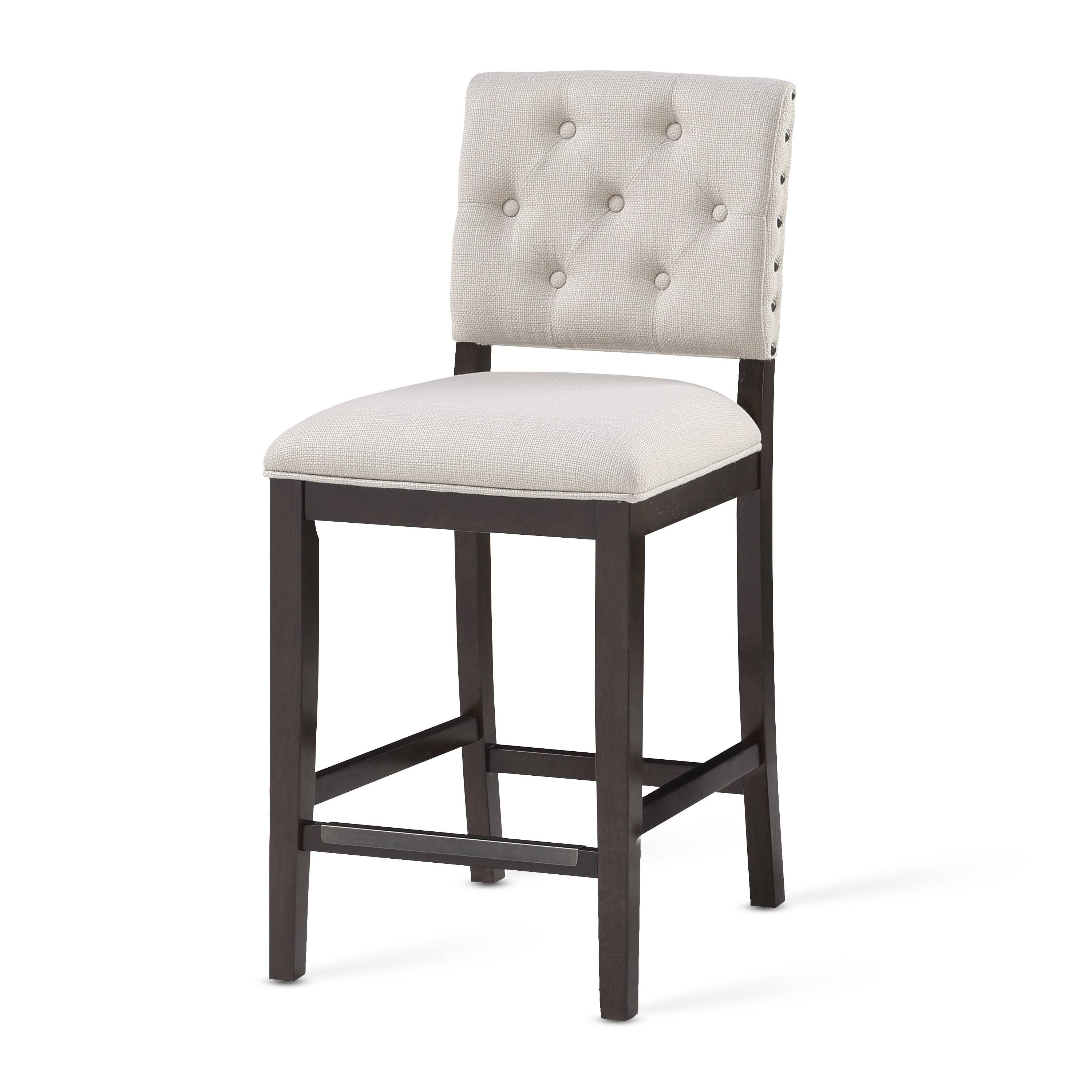 Lindale Button Tufted Stationary Counter Stool by Greyson Living - Walnut