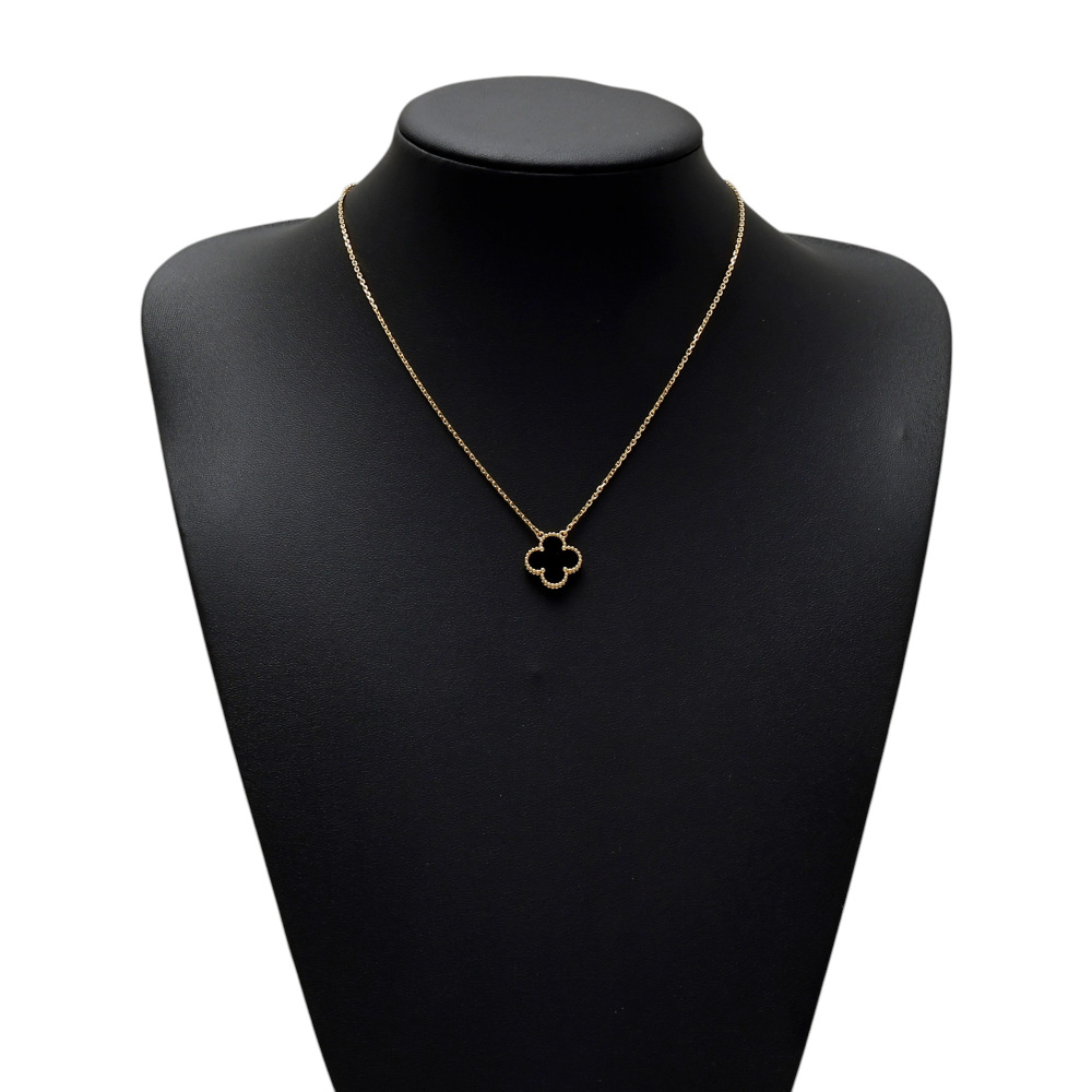 Van Cleef & Arpels Vintage Alhambra Necklace 18K Yellow Gold Onyx VCARA45800
