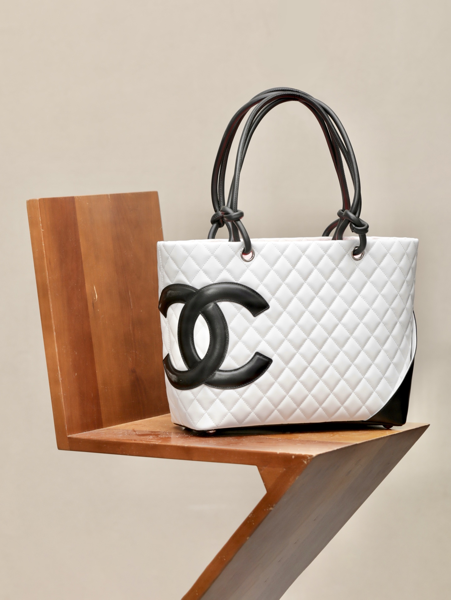 Chanel White Cambon Tote Bag White 30cm