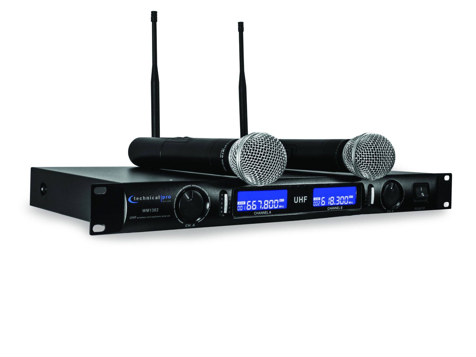 Technical Pro WM1302 Professional UHF Dual Wireless Microphone System