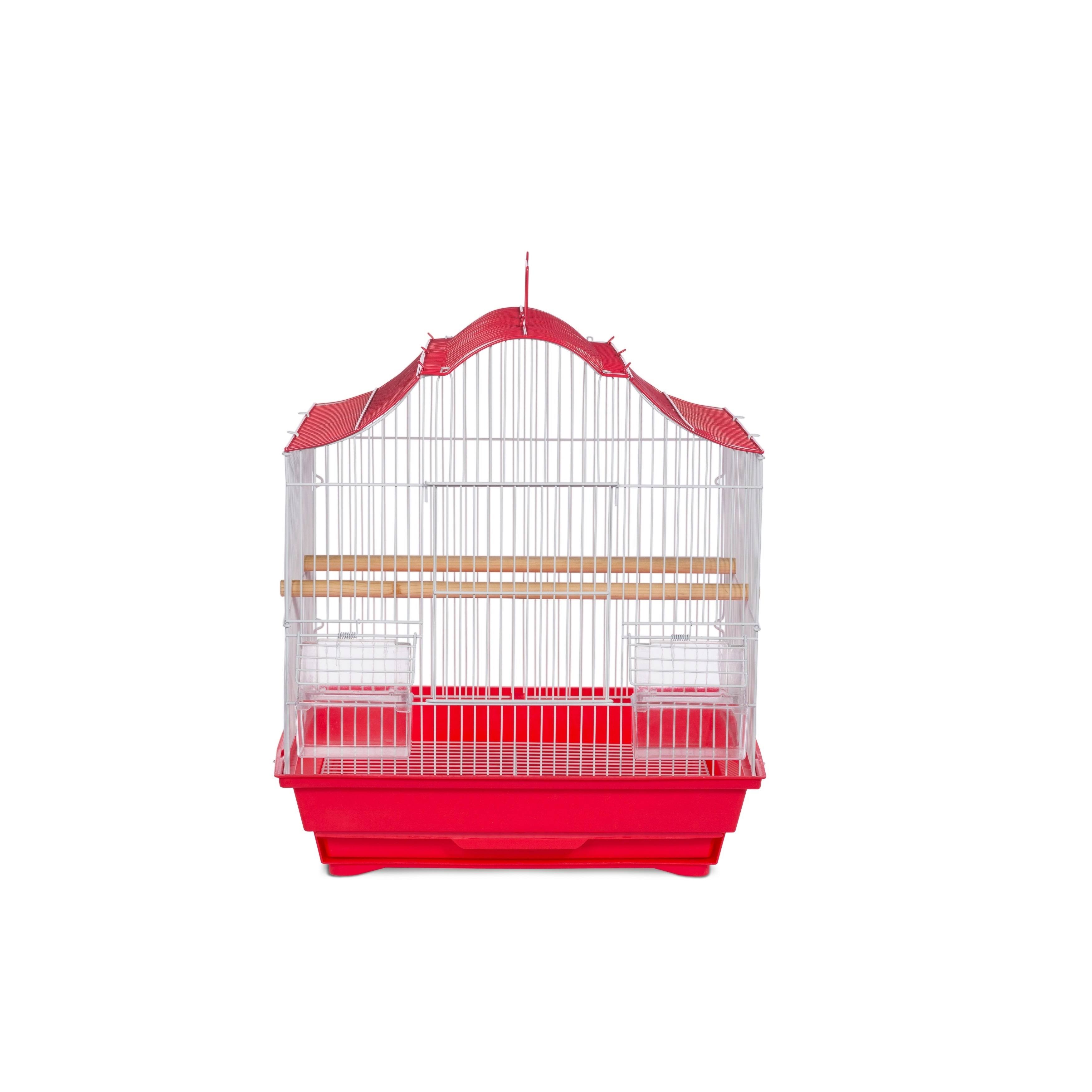 Prevue Pet Products Soho Crown Top Cockatiel Cage Red u0026 White