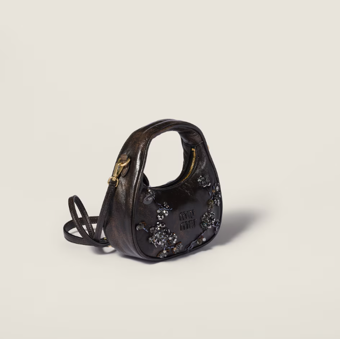 Miu Miu Wander embroidered leather mini-bag