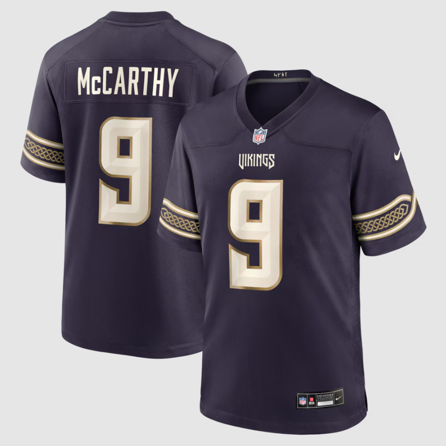 Men's Minnesota Vikings J.J McCarthy #9 Purple 2026 Rivalries Collection Game Jersey