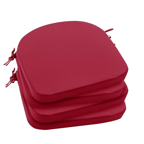 Outdoor Chair Cushions Set of 4: Waterproof & Fade Resistant Patio Furniture Cushions - 17 x 16 x 2 Inch Non Slip Round Corner Seat Cushion Pads with Removable Cover for Garden Yard Lawn, Navy Blue