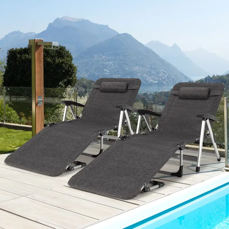 Zero Gravity Folding Recliner – High-Weight-Capacity Lounge Chair with Detachable Head Pillow