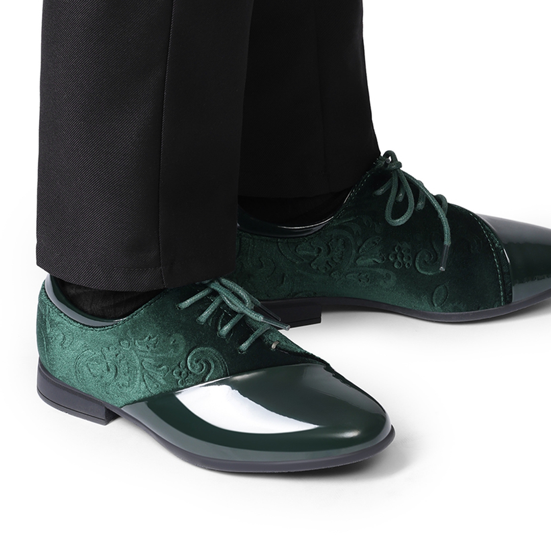 Boys Dress Shoes Formal Patent Velvet Tuxedo Oxford Shoes