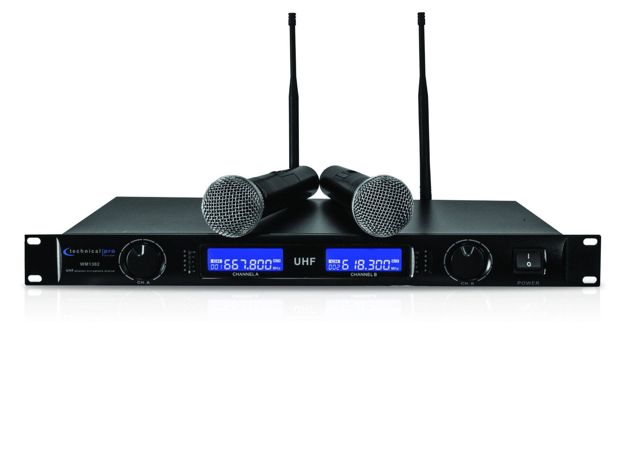 Technical Pro WM1302 Professional UHF Dual Wireless Microphone System