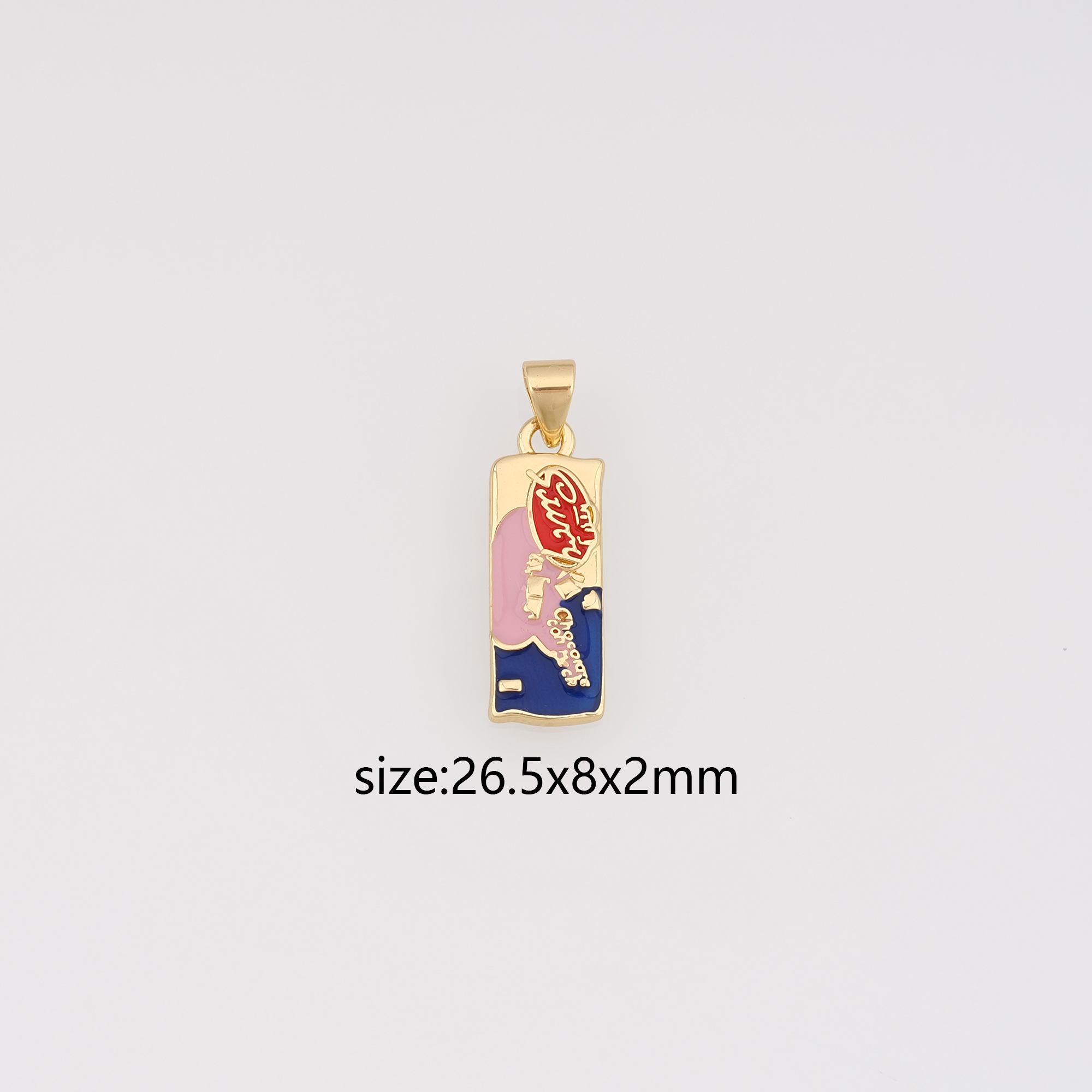 18K Gold Filled Chocolate Pendant,Enamel Chocolate Charm Earrings Necklace for DIY Jewelry Making Supply