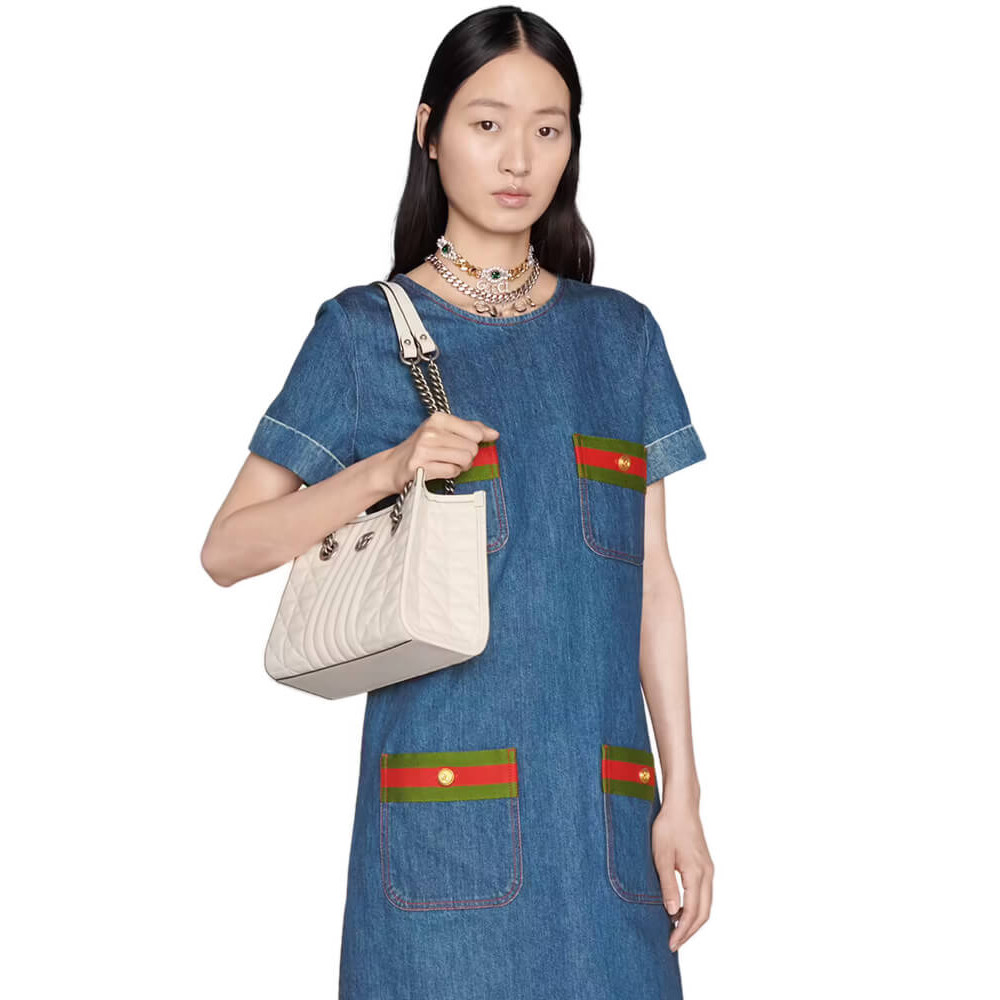Gucci GG Marmont Small Tote Bag White