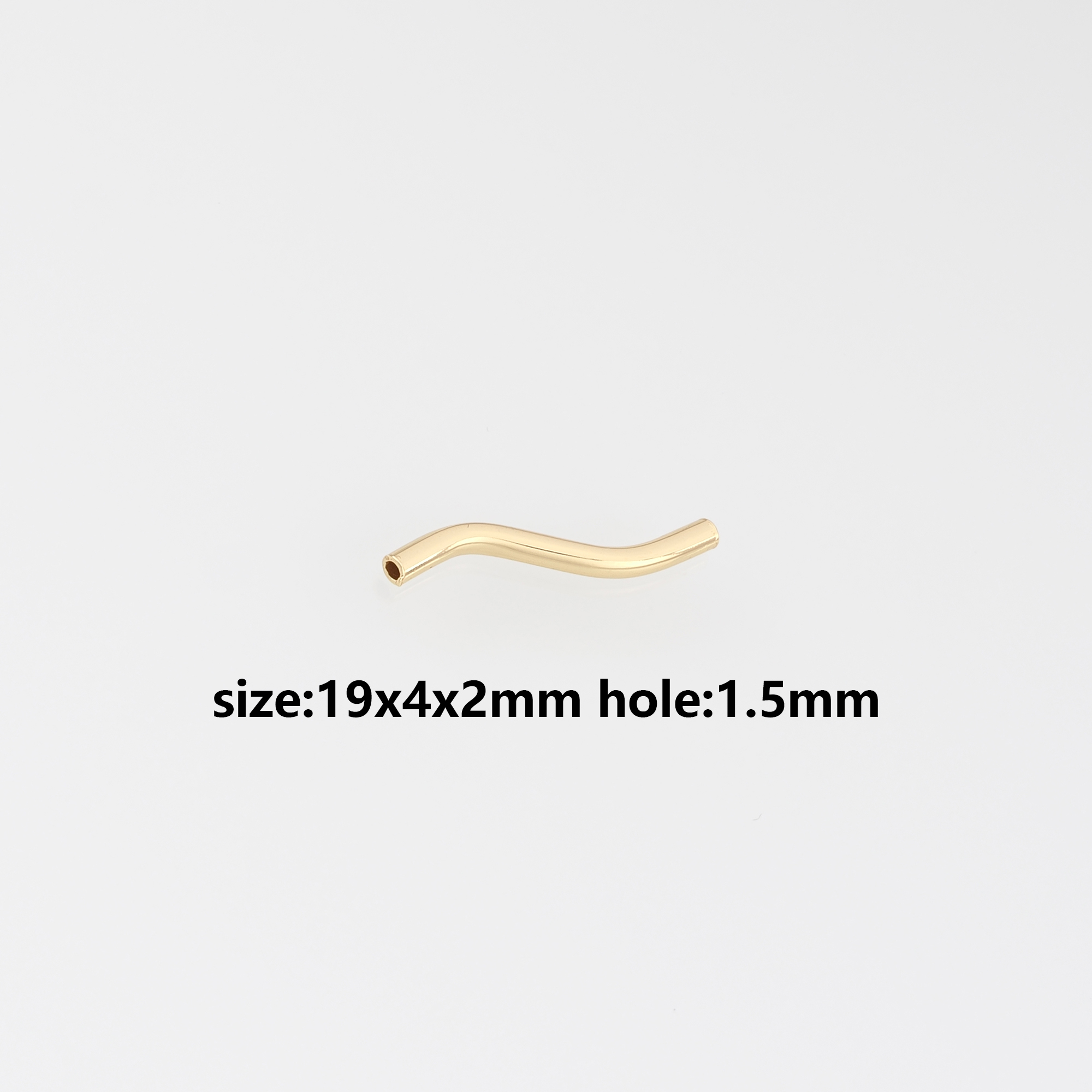10Pcs 18K Gold Filled Tube Spacer Beads,Curved Spacer Beads for Bracelet Jewelry Necklace Making Supply