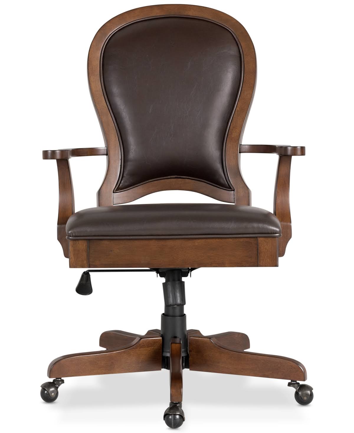 Riverside Clinton Hill Leather Desk Chair in Classic Cherry
